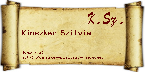 Kinszker Szilvia névjegykártya