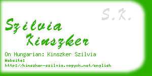 szilvia kinszker business card